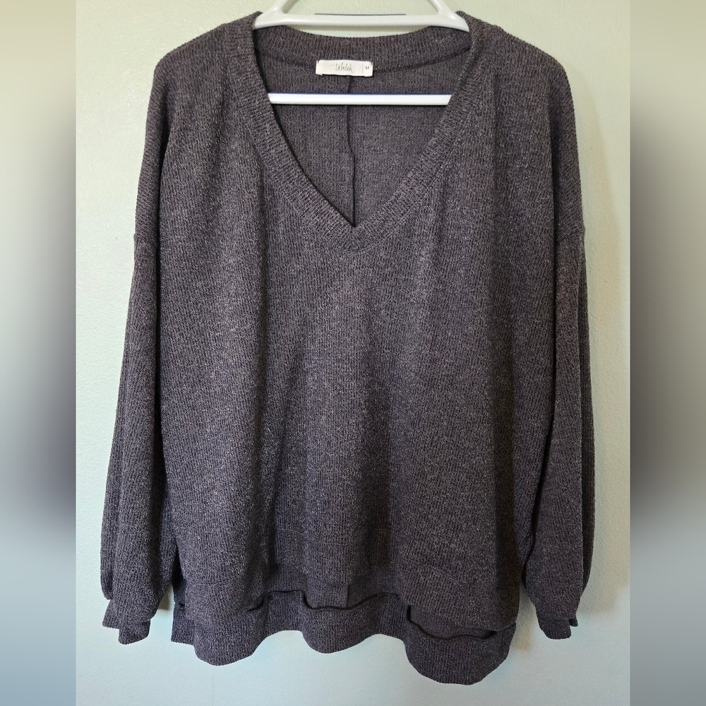 Talulah Dark Gray V-neck Sweater Size Medium